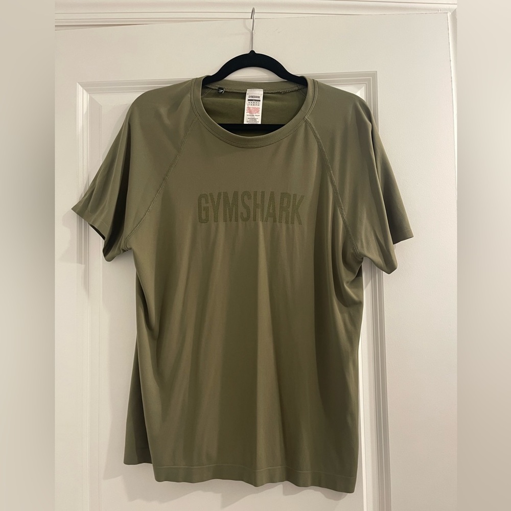 GYMSHARK Olive Green Women T-Shirt Size L